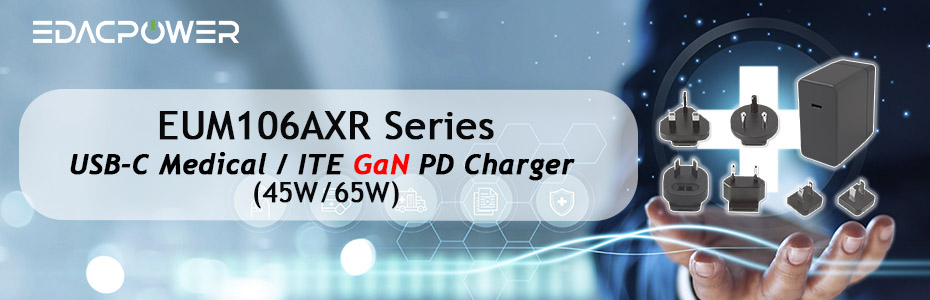 EUM106AXR - USB-C Medical/ITE GaN PD Charger